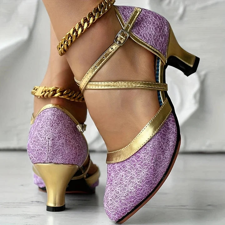 Taleia Elegant Sandal with Chunky Heel, view 6 - Elena Harper