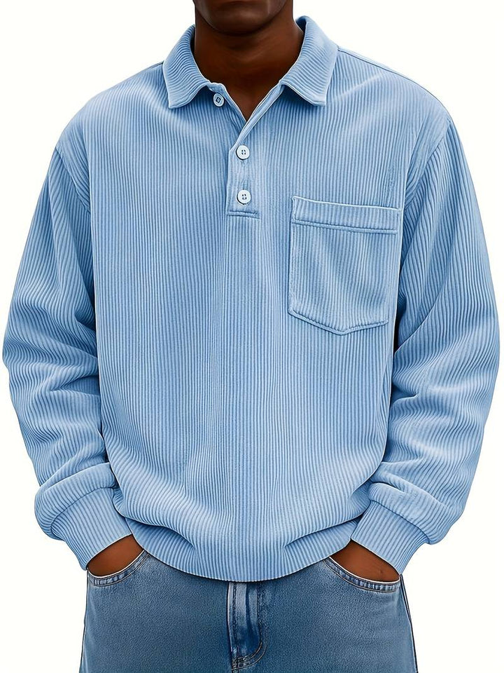 Hawkins - Long Sleeve Turn-Collar Corduroy Shirt