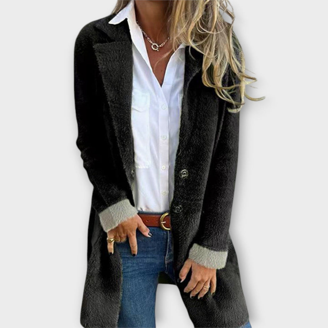 Soft and Cozy Long Coat with Pockets - Elena Harper