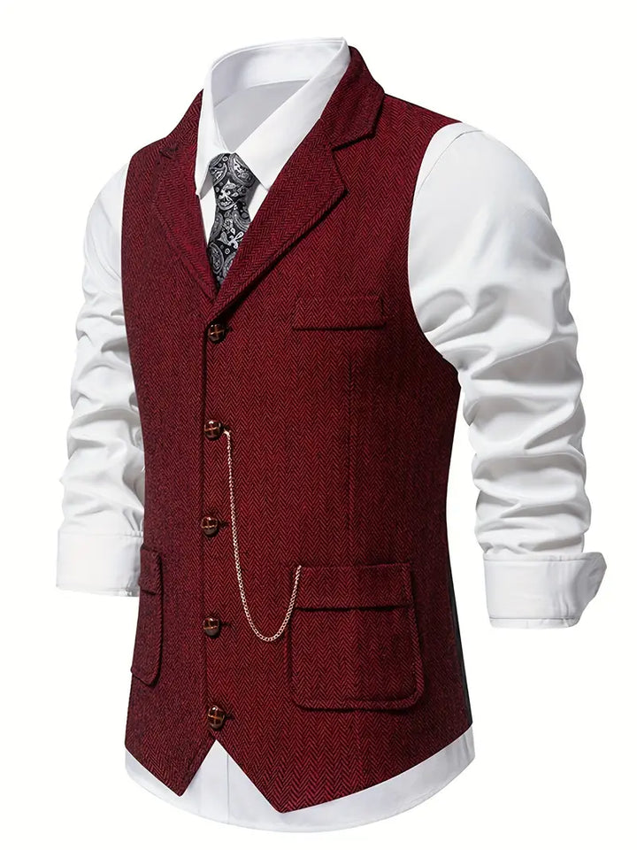 Ferry Single-Breasted Waistcoat with Lapels, view 7 - Elena Harper