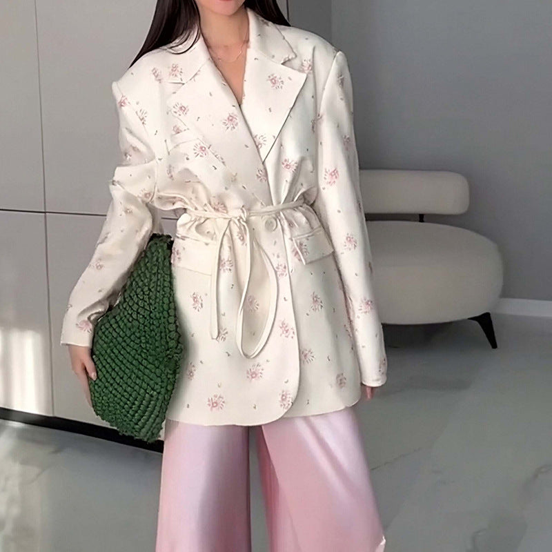 Lightweight Women's Spring Jacket with V-Neck, Ties, and Long Sleeves., view 7 - Elena Harper