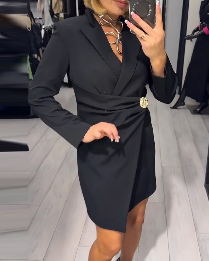 Funshine - Suit Collar Fashion Slim Fit Dress