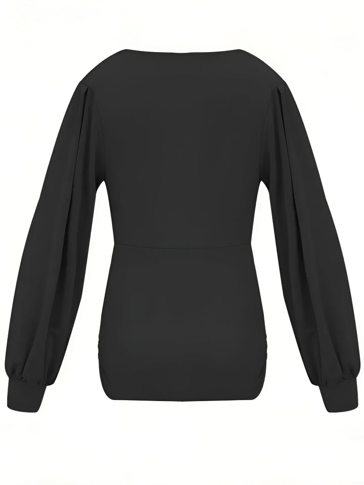Caylee - Tailored Casual Blouse with Lantern Sleeves
