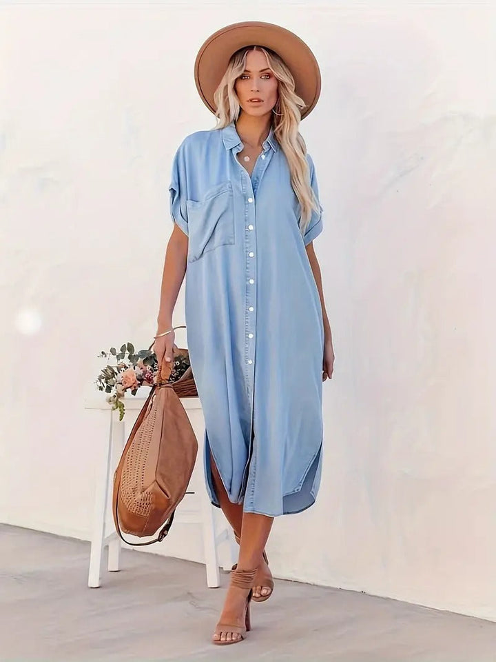 Samira-Shirt dress with fixed pockets - Elena Harper
