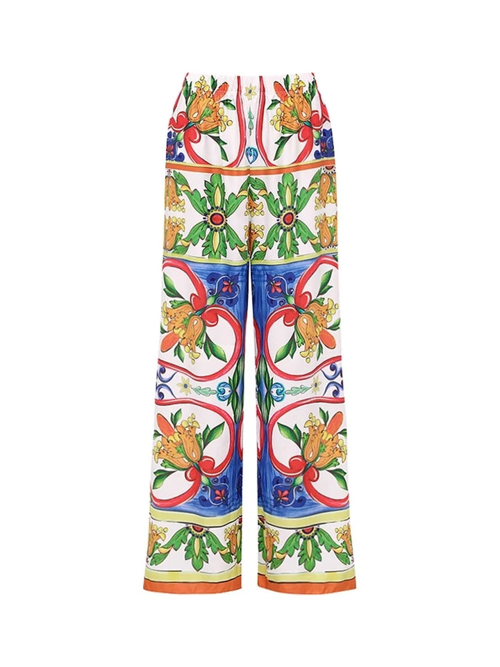 One Shoulder Enamel Print Swimsuit Set, view 6 - Elena Harper