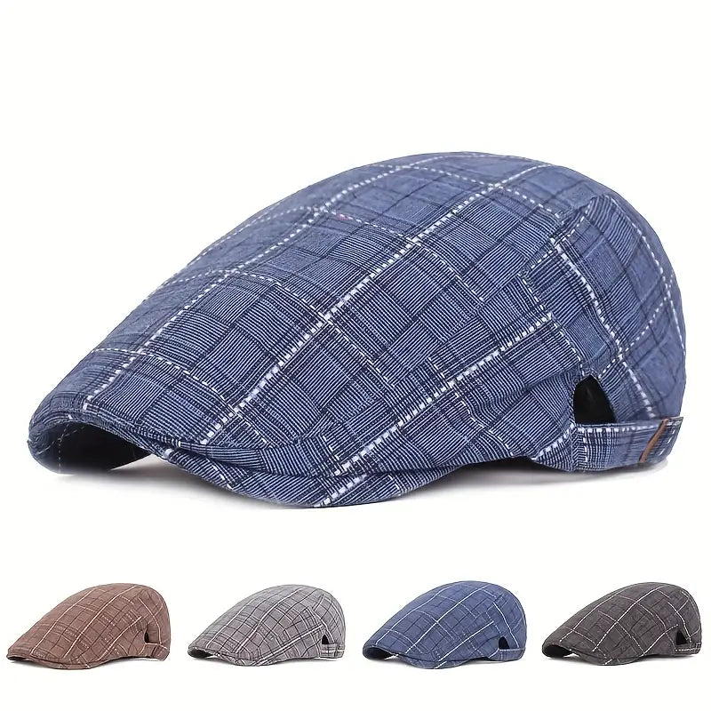 Checklyn Stylish Hat with Check Pattern, view 7 - Elena Harper