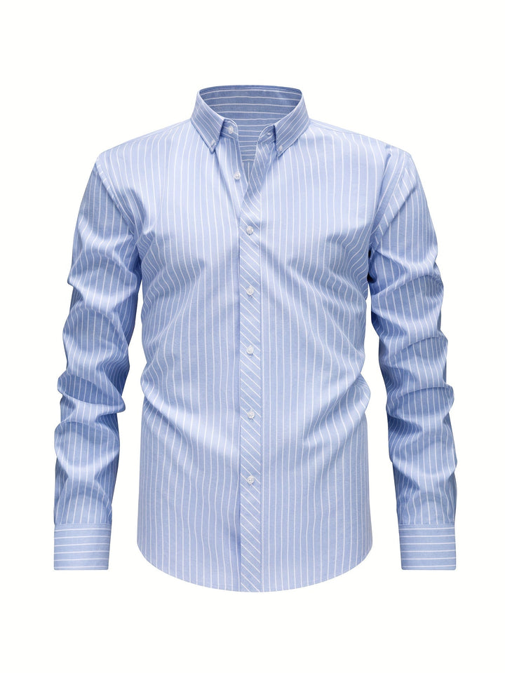 Striped Shirt with Buttons for Men - Elena Harper