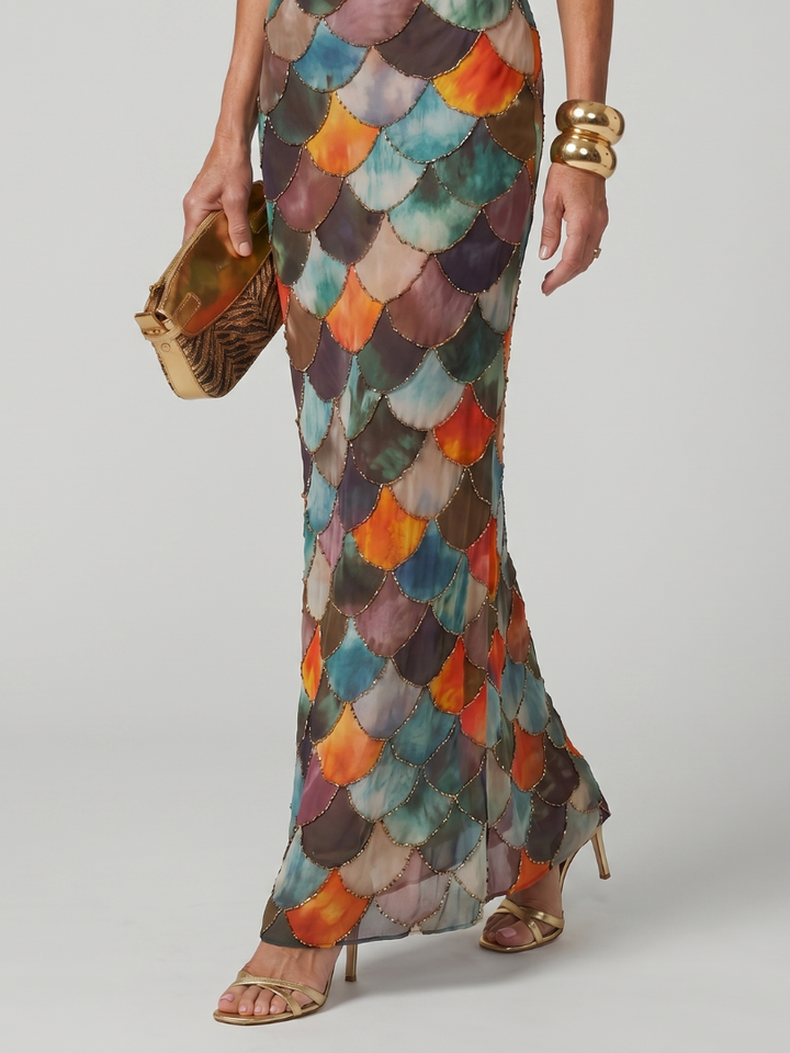 Martina | Elegant and Colorful Halter Maxi Dress