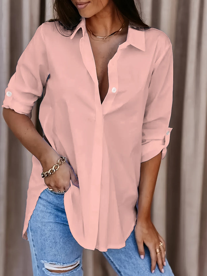 V-NECK BLOUSE WITH BUTTONS FOR WOMEN