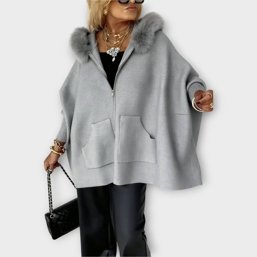 Luxury Faux Fur Hooded Coat - Elena Harper