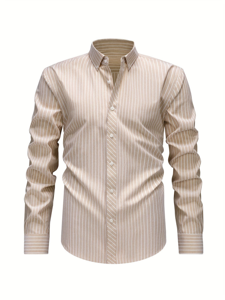 Striped Shirt with Buttons for Men - Elena Harper