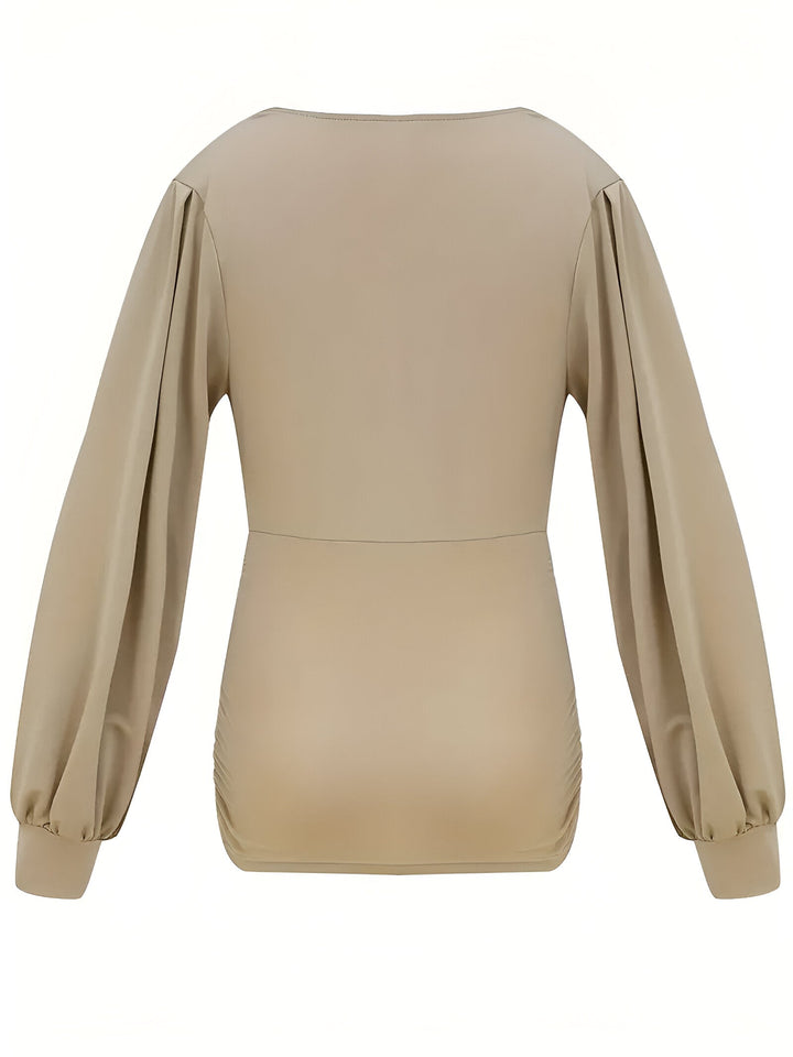 Caylee - Tailored Casual Blouse with Lantern Sleeves