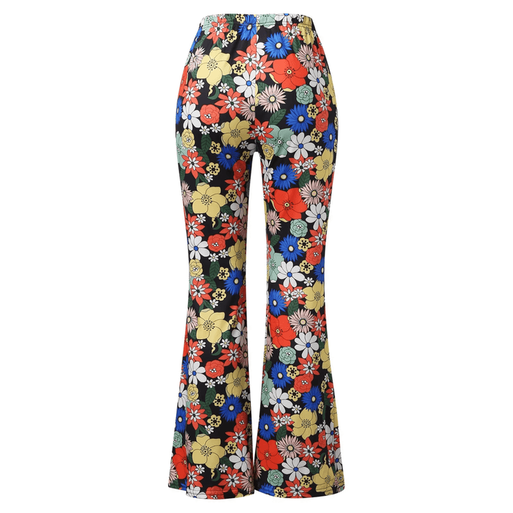 High-Waisted Floral Flared Trousers