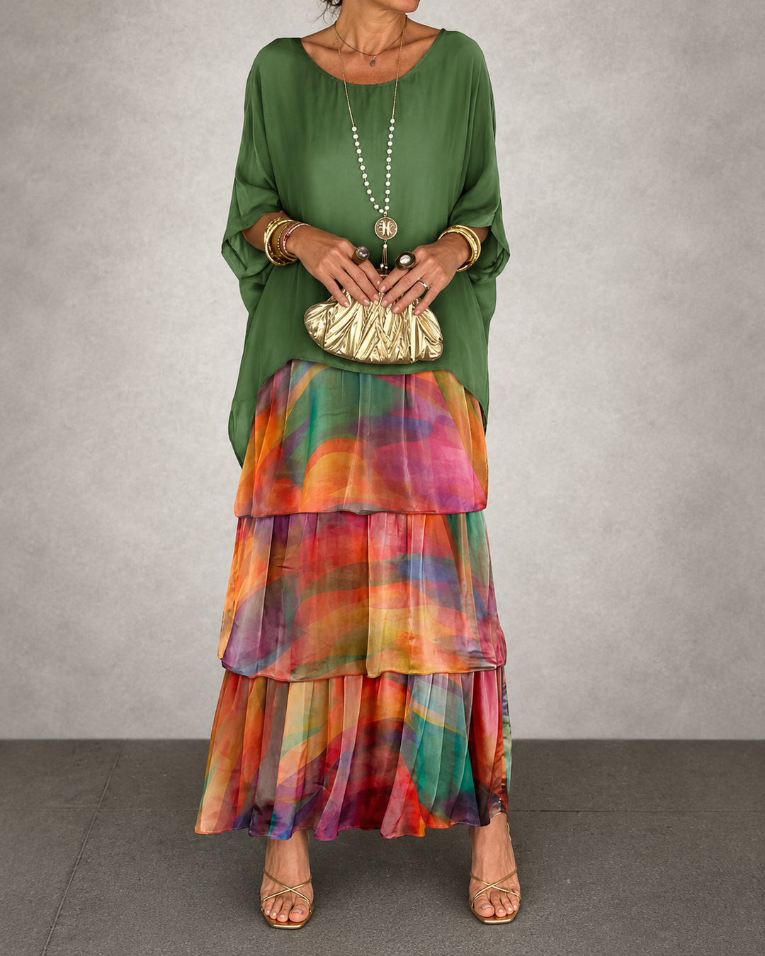 Amélie Elegant Belly-Covering Chiffon Maxi Dress, view 10 - Elena Harper