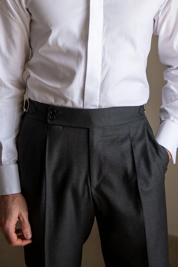 Leonard Straight Linen Pants for Men, view 7 - Elena Harper