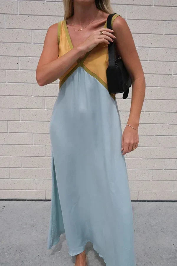 Rosalind Hawke | Maxi Dress With Colorblock V-Neck For Women