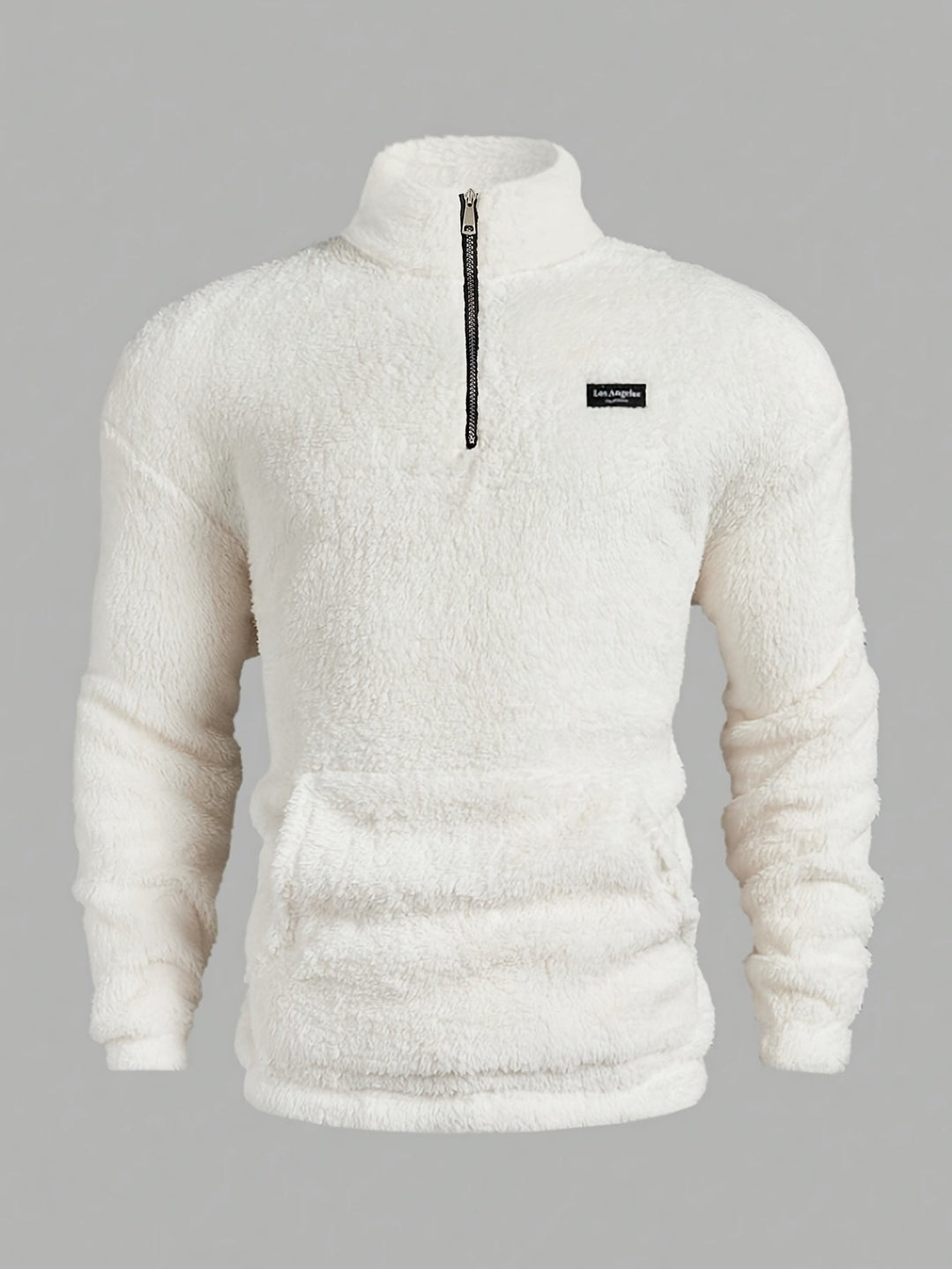 Kamil Fleece Pullover with Half Zipper, view 5 - Elena Harper
