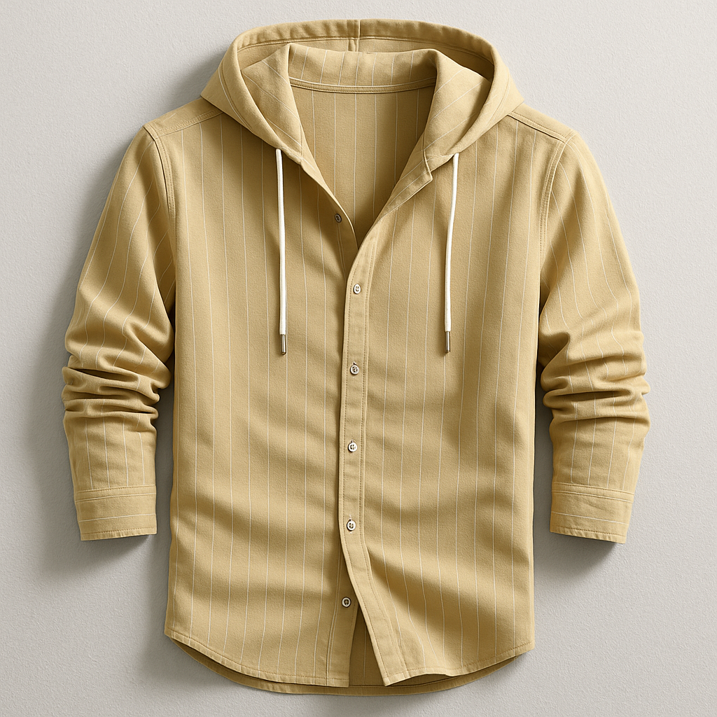 ELENA HARPER™  |  LUXURY STRIPED SHIRT WITH HOOD