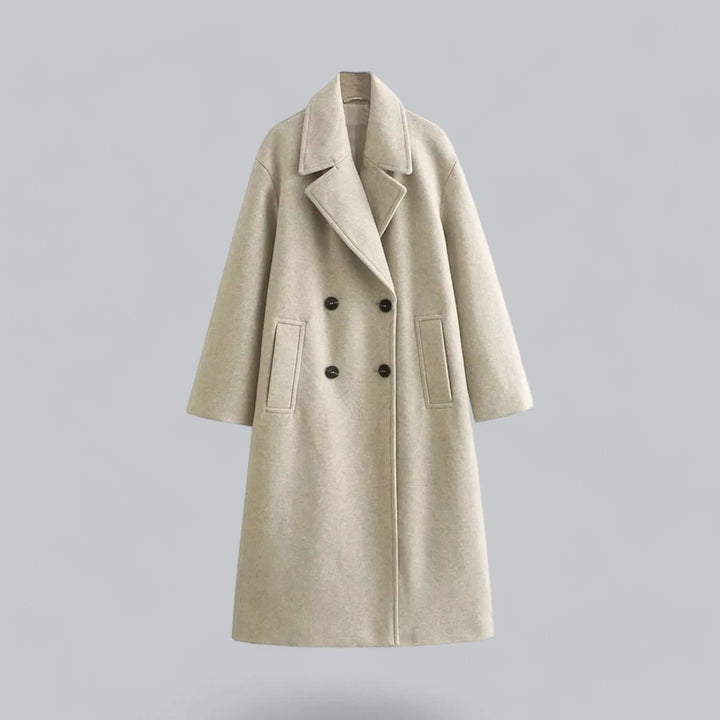 Women's Oversized Buttoned Coat - Elena Harper