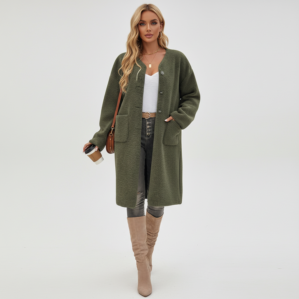 Women's Soft Button Coat – Comfortable and Chic