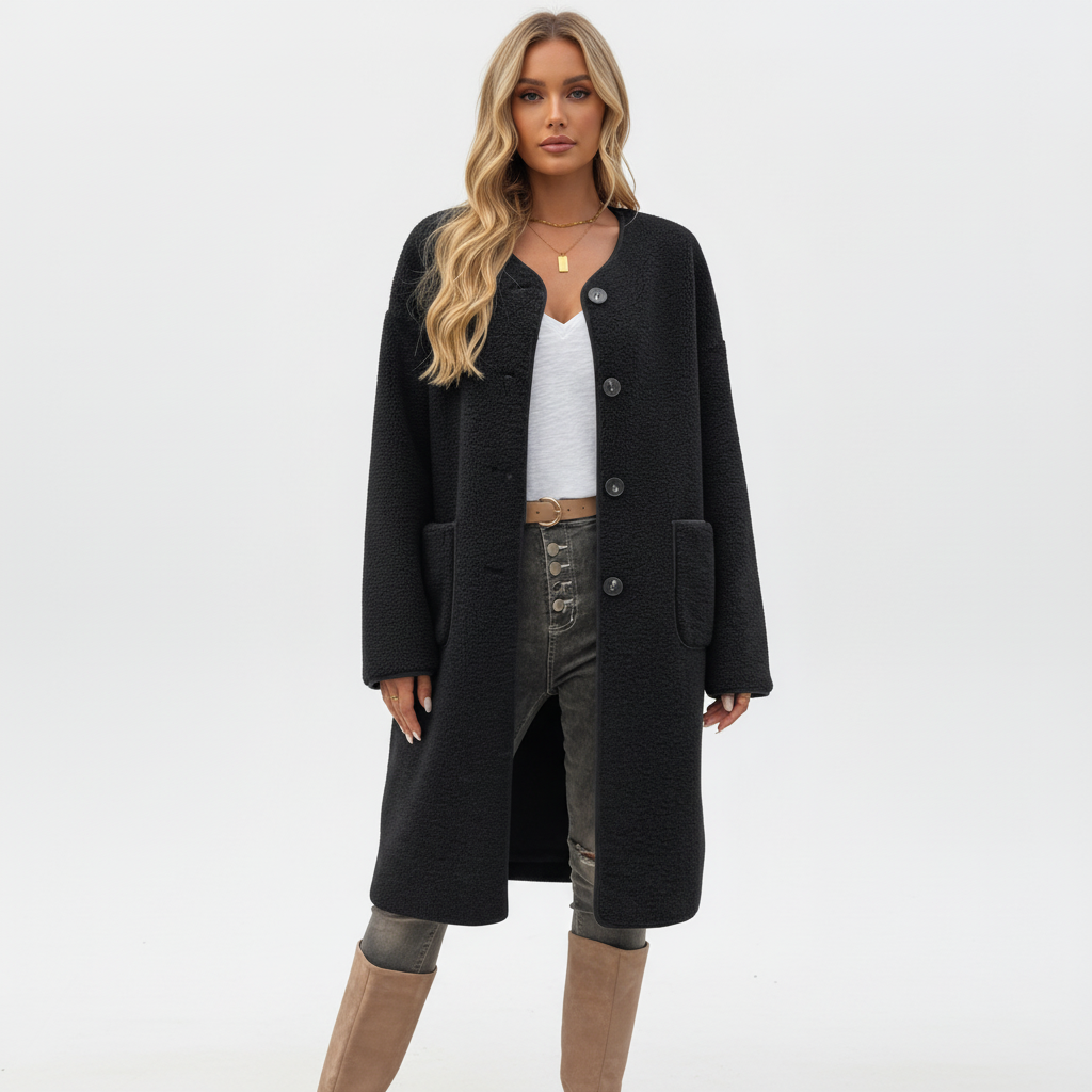 Women's Soft Button Coat – Comfortable and Chic