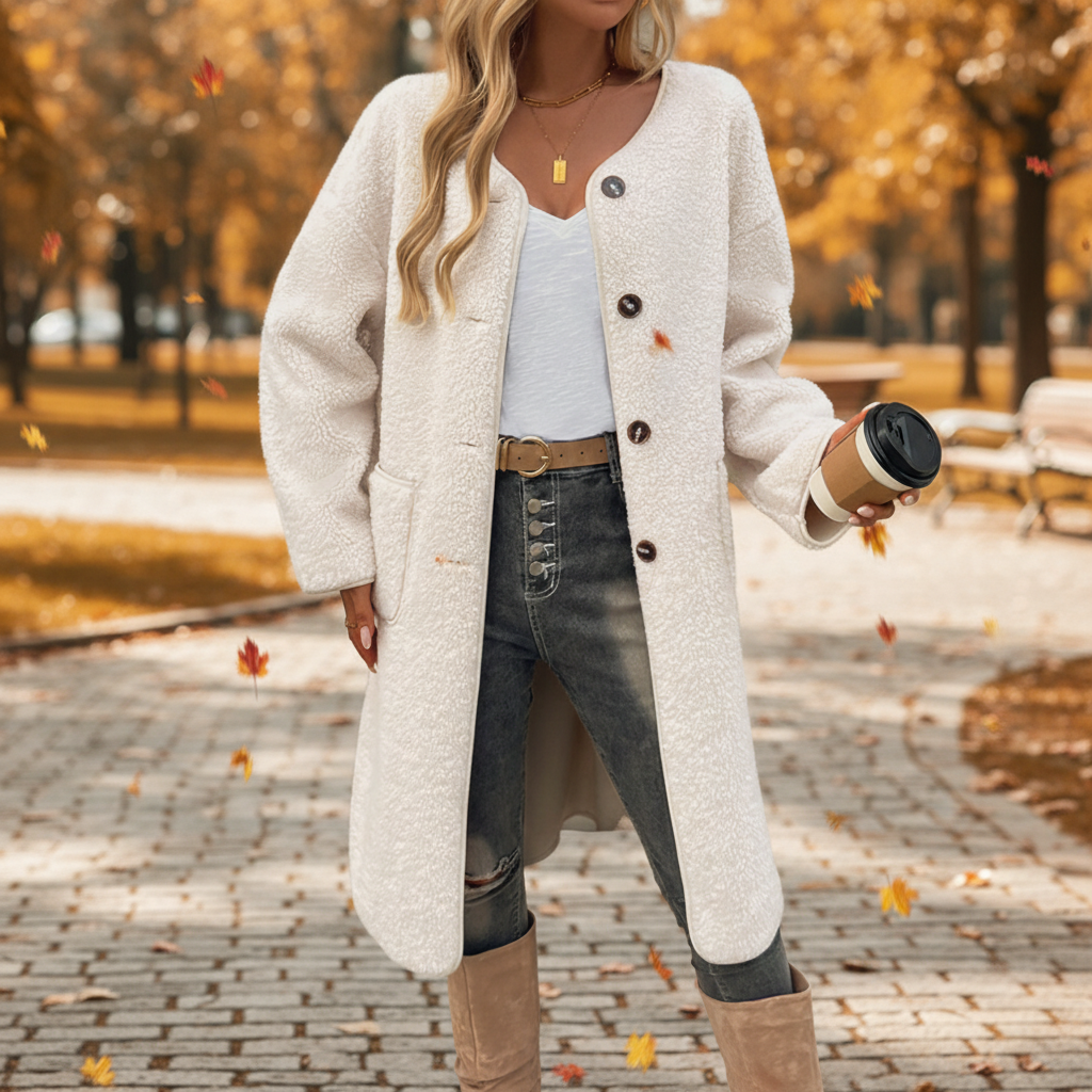 Women's Soft Button Coat – Comfortable and Chic