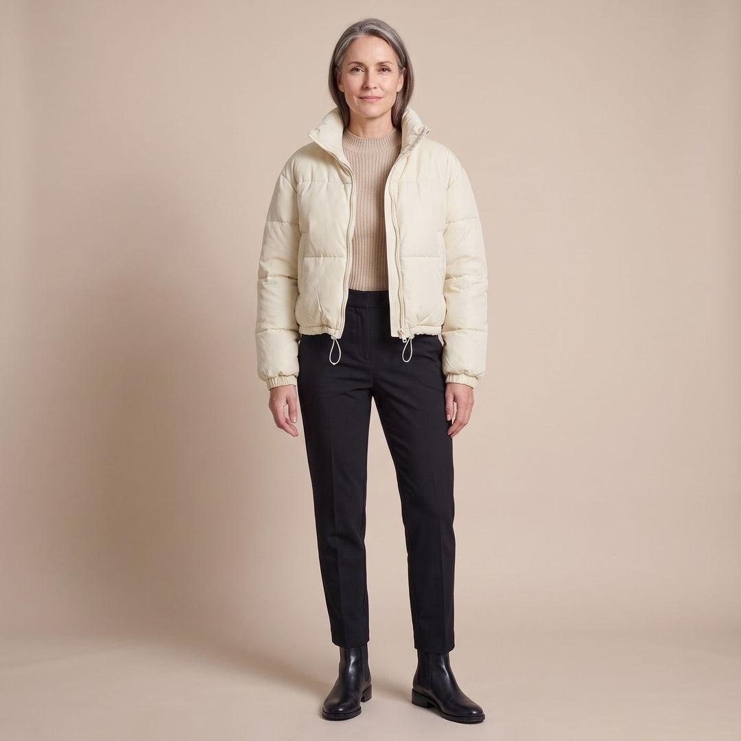 Frieda | Women's Short Stand-Up Collar Winter Jacket Quilted Puffer Jacket
