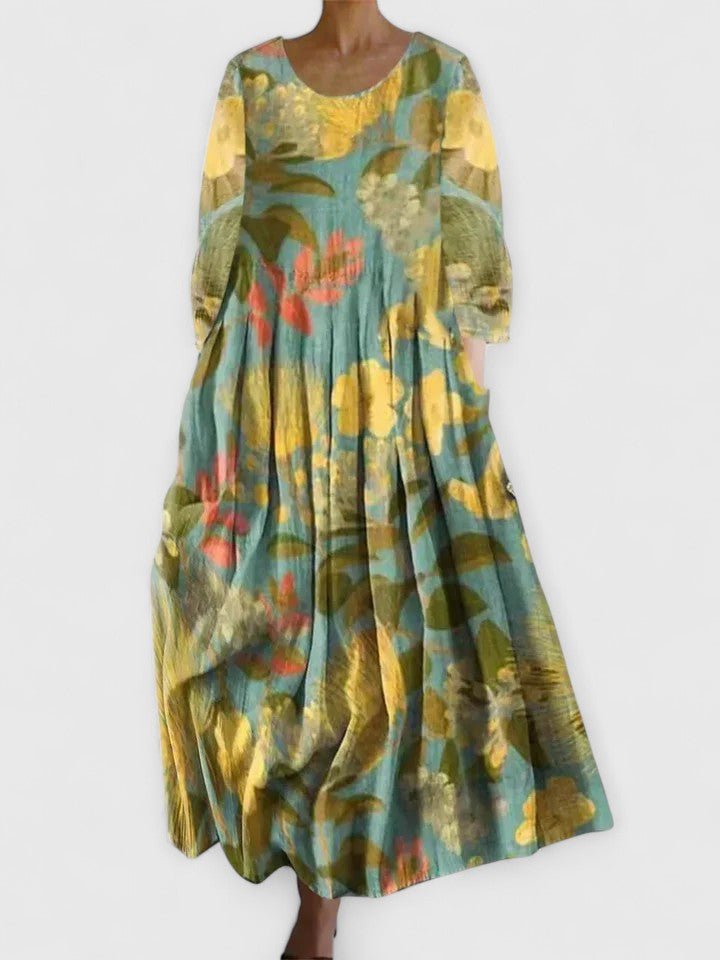 Greta | Women's Long Sleeve Midi Dress with Sea Creature Print