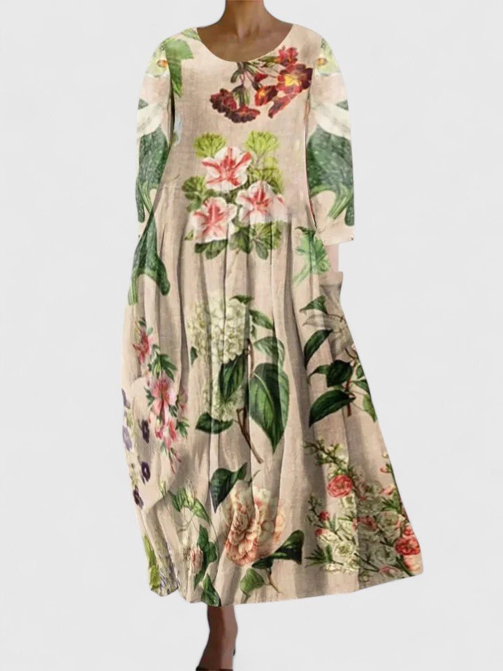 Greta | Women's Long Sleeve Midi Dress with Sea Creature Print