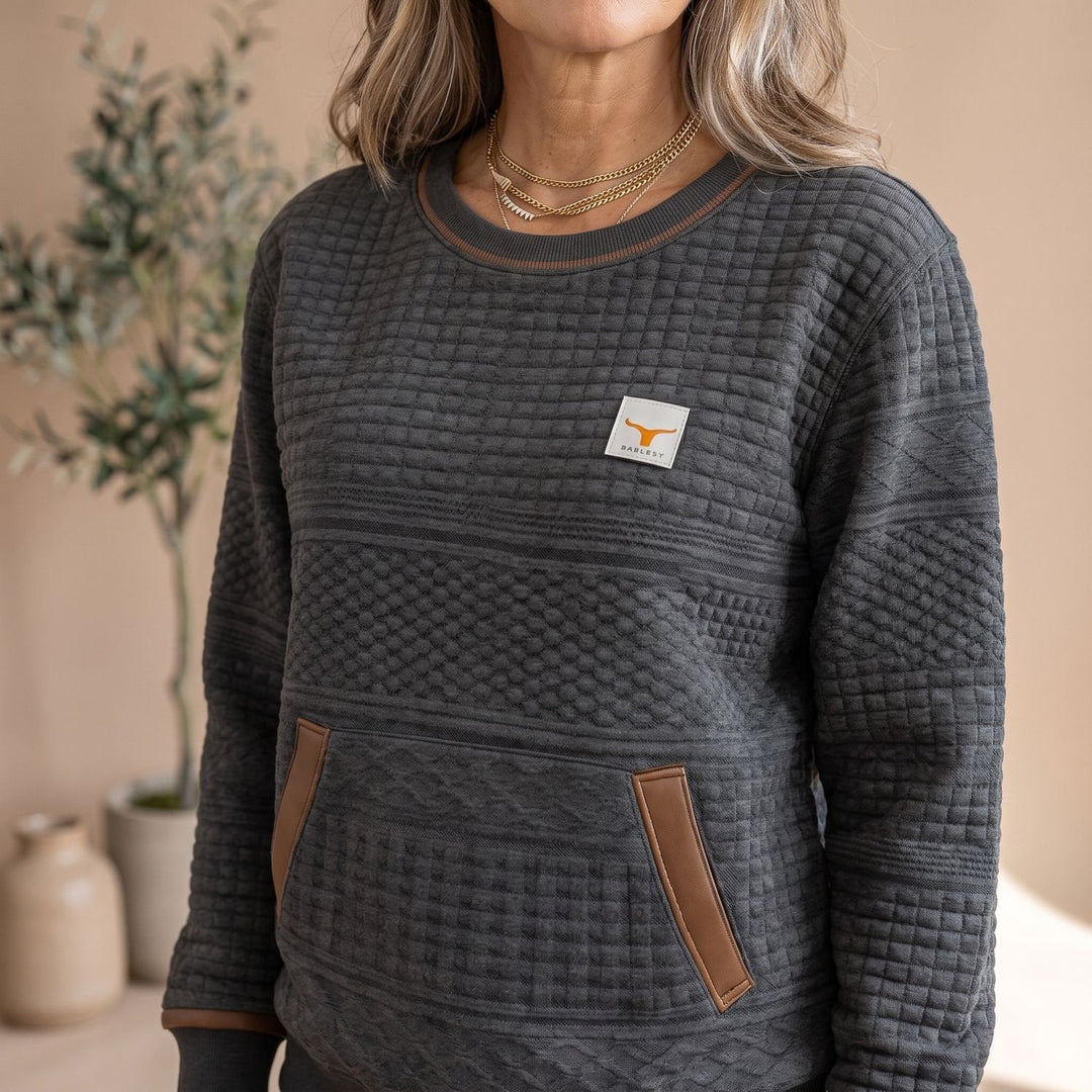 Hannah | Women's Relaxed-Fit Sweater with Kangaroo Pocket and Waffle Texture