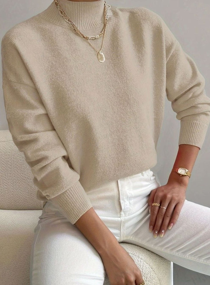 Marlene | Women's Turtleneck Knit Sweater with Ribbed Pattern Soft Winter Sweater