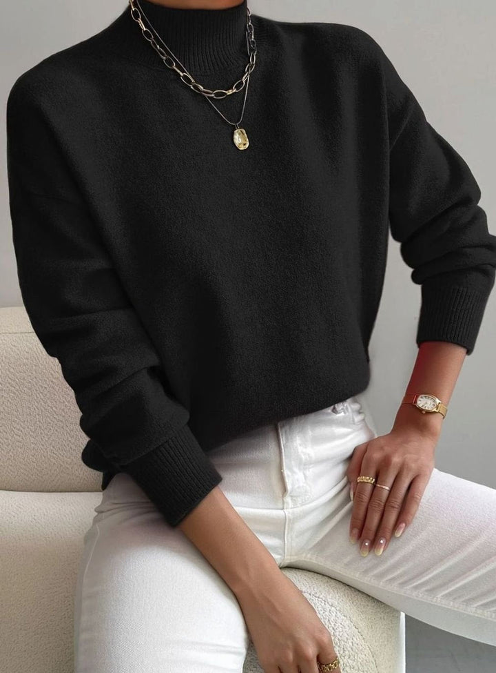 Marlene | Women's Turtleneck Knit Sweater with Ribbed Pattern Soft Winter Sweater