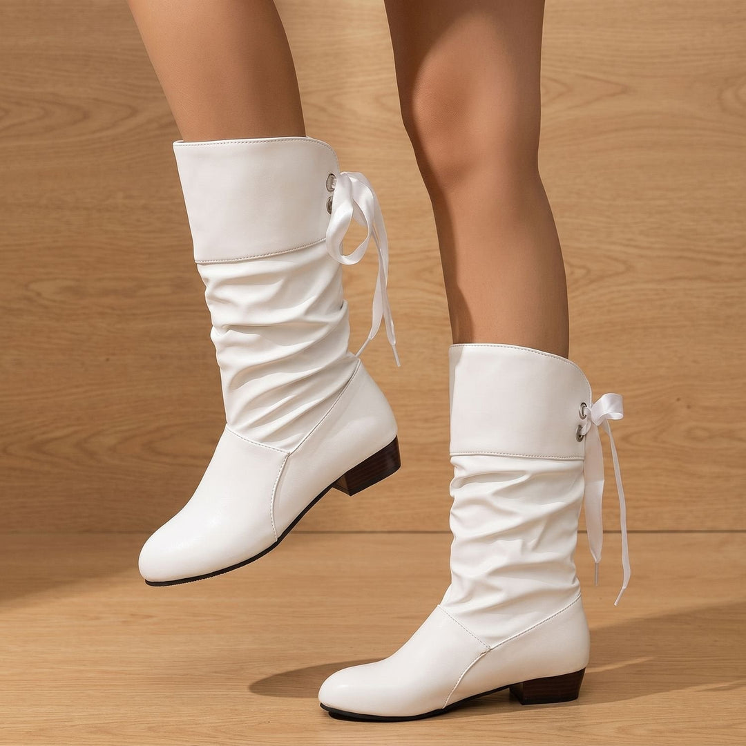 Nora | Women's Slouchy Lace-Up Ankle Boots with Block Heel