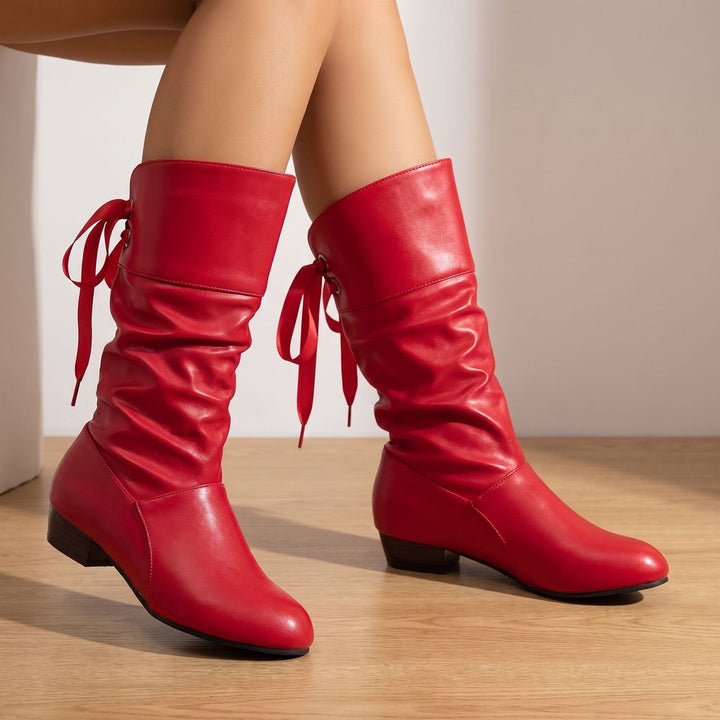 Nora | Women's Slouchy Lace-Up Ankle Boots with Block Heel