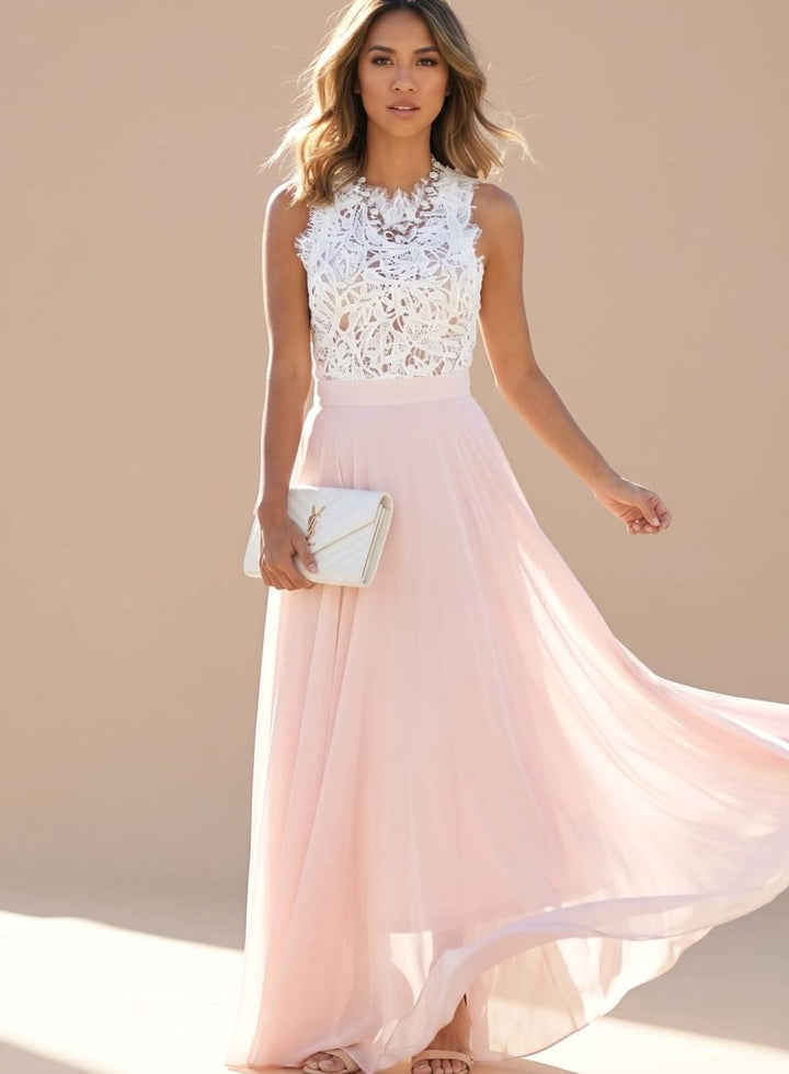 Nora | Women's Lace Cocktail Dress Chiffon Maxi Evening Dress