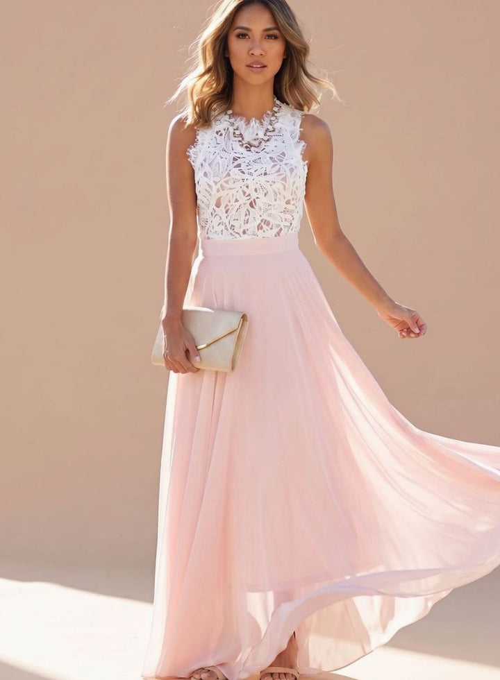Nora | Women's Lace Cocktail Dress Chiffon Maxi Evening Dress