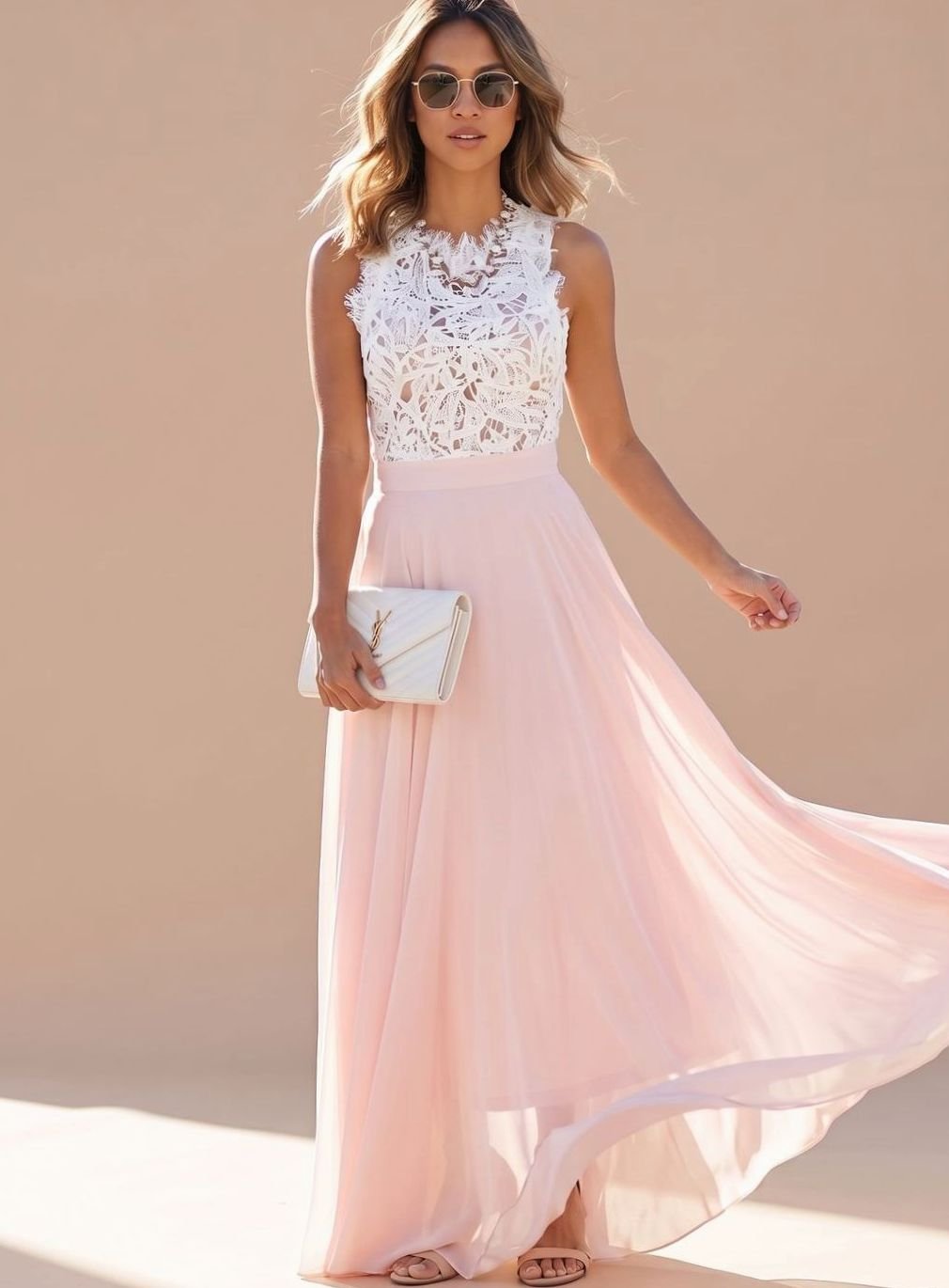 Nora | Women's Lace Cocktail Dress Chiffon Maxi Evening Dress