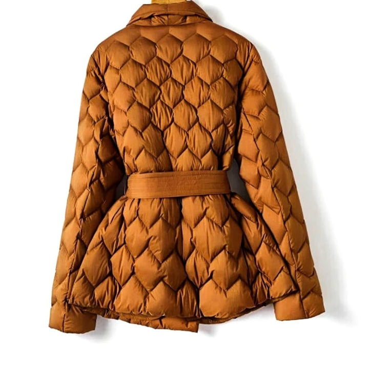 Marlene | Women's Quilted Jacket with Tie Belt and Diamond Quilting