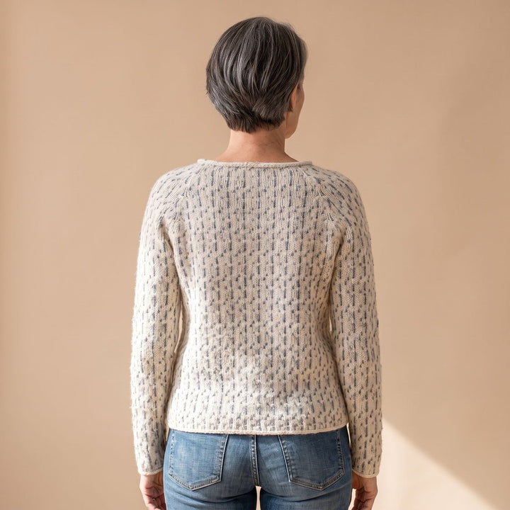 Mia | Women's Knit Sweater with Waffle Texture Round Neck Relaxed Fit