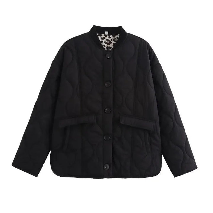 Ladies' Jacket with Leopard Lining for Stylish Autumn and Winter