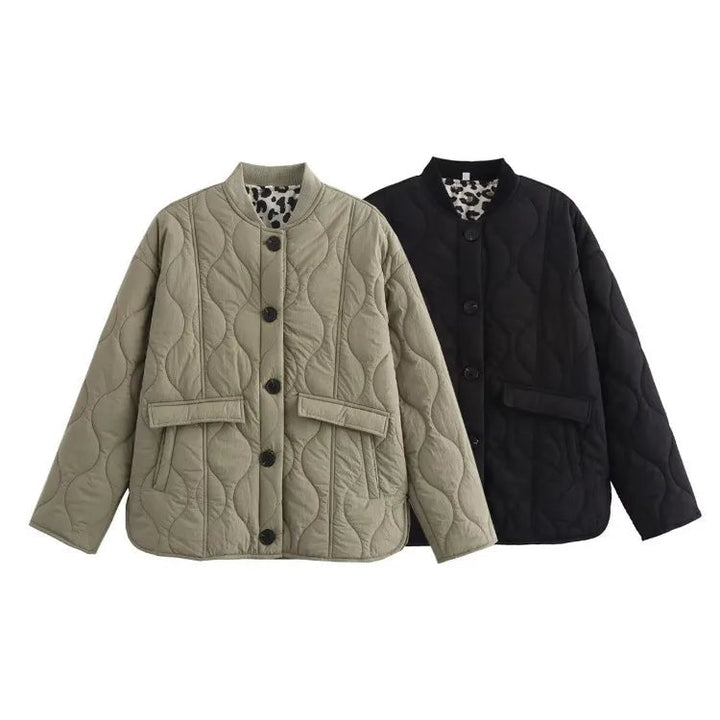 Ladies' Jacket with Leopard Lining for Stylish Autumn and Winter