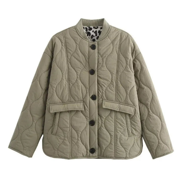Ladies' Jacket with Leopard Lining for Stylish Autumn and Winter
