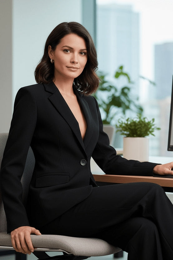 Women's Suit with Structured Fit, view 3 - Elena Harper
