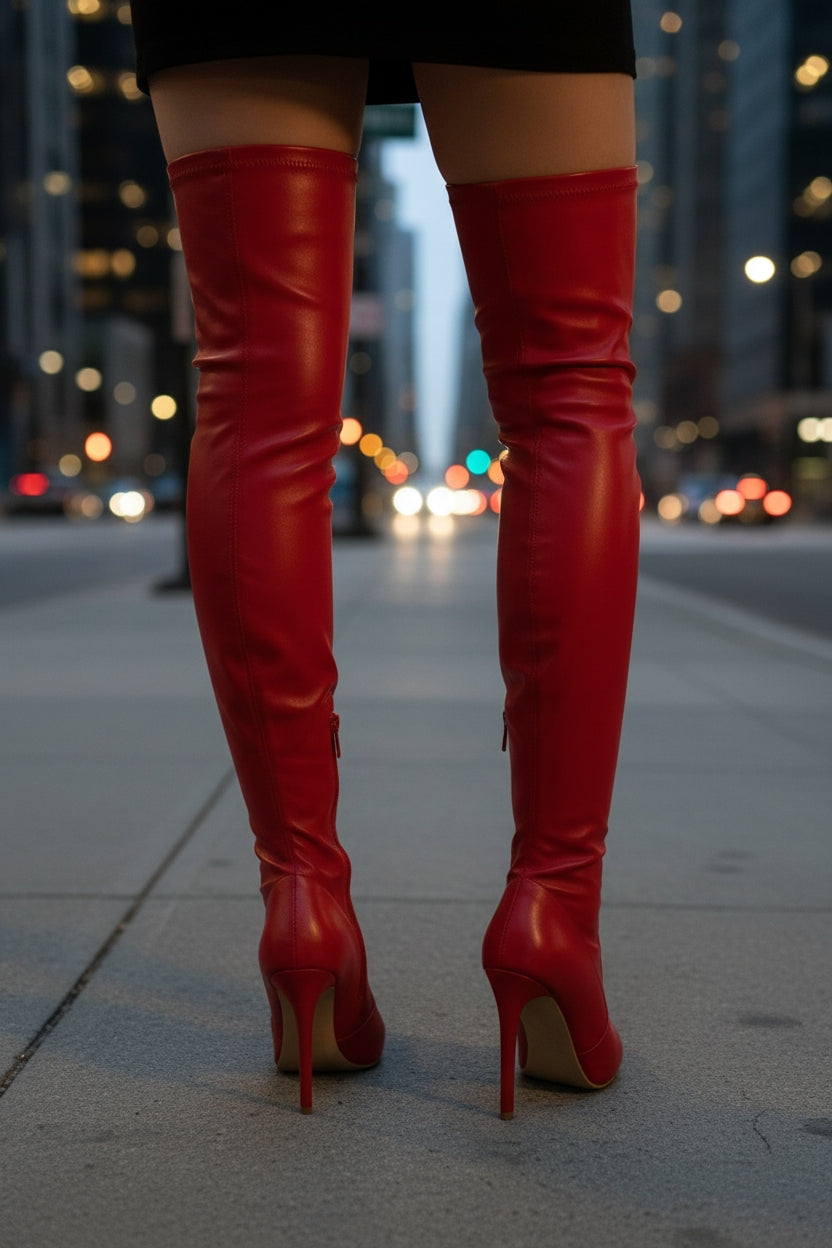 Ladies' Elegant Over-the-Knee Boots with Slim Stiletto Heel