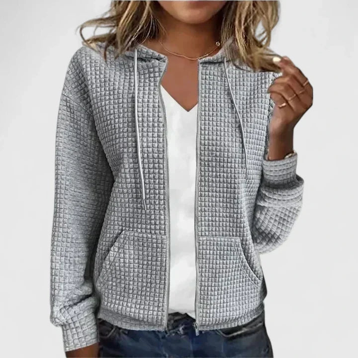 Ladies Lightweight Waffle Vest with Hood and Pockets
