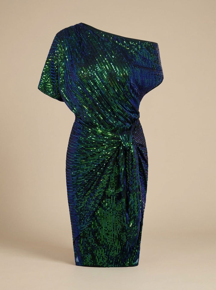 Lieke | Ladies Sequin Party Dress Figure-Flattering Off-Shoulder Midi