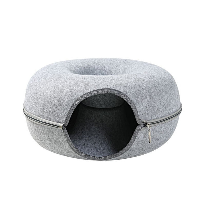Cat Donut Cave Bed - Cozy & Durable Pet Hideaway