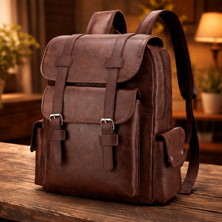 Authentic Leather Backpack - Elena Harper