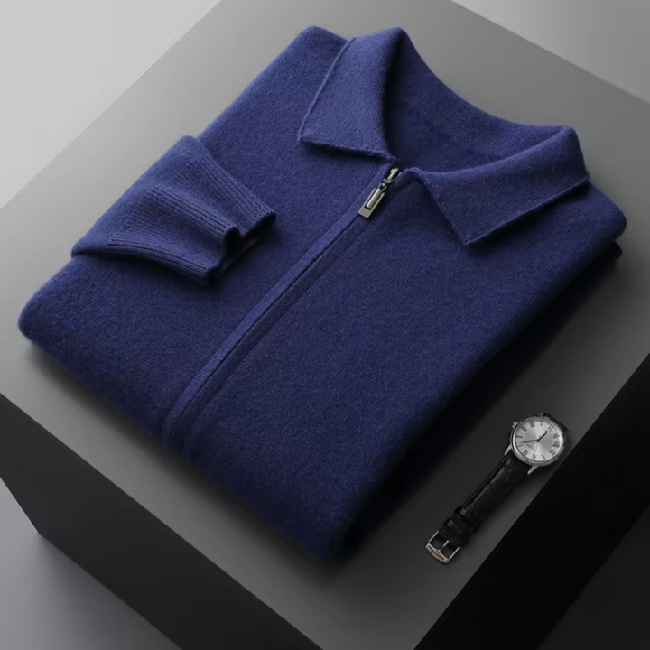 Darryl | Men's Full Zip Collared Sweater Jacket