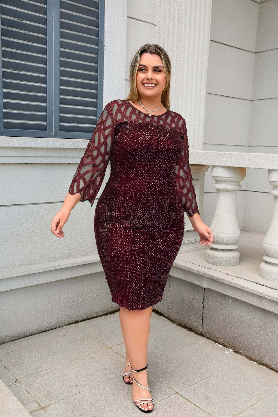 Women's Sequin Lace Dress